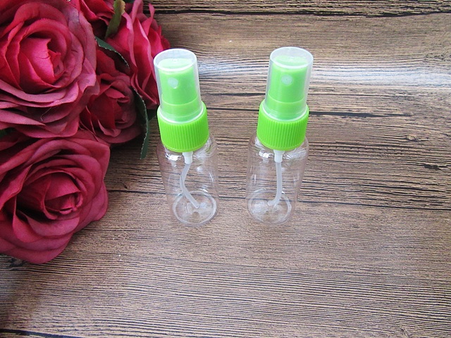 16Pcs Transparent Barber Comestic Spray Bottle 35ml Green Lid